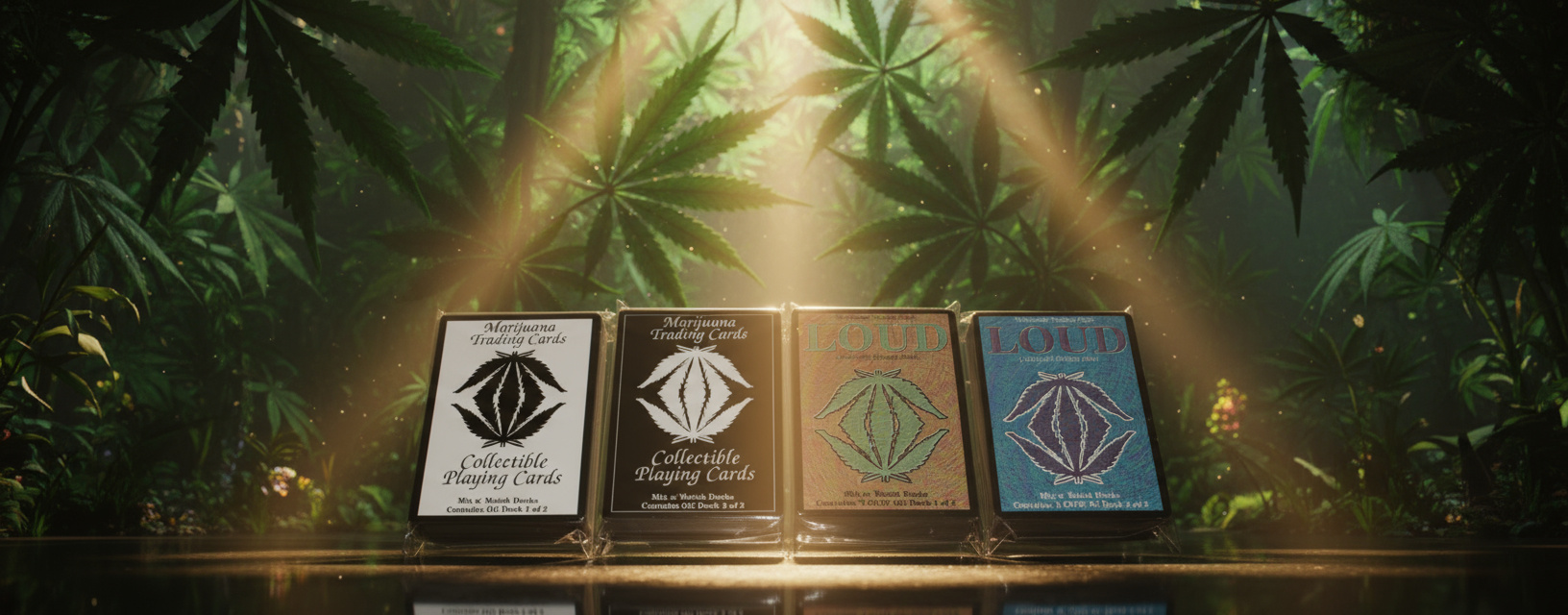 Collectible Marijuana Trading Cards display box